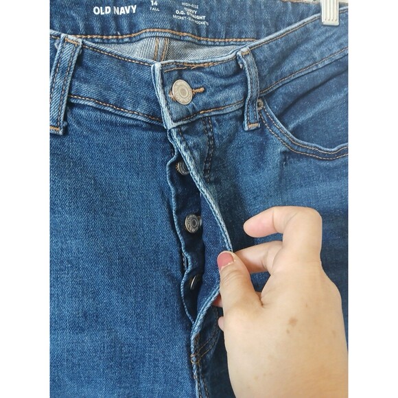 Old Navy Women’s Jeans 14 Tall High Rise Curvy O.G Straight Button Fly - Picture 6 of 16